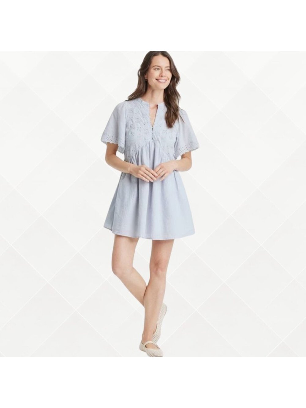 Universal Thread Eyelet Dress • NWT • Blue • Size L • WDS-100124